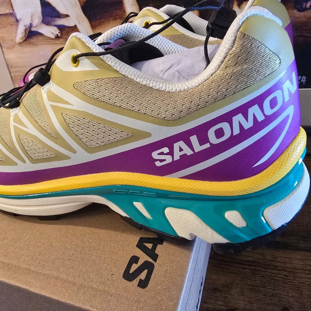 Salomon XT-6 Antique Gold/Transparent Yellow L47886500 Hiking Shoes Mens US 10.5 - Picture 6 of 16